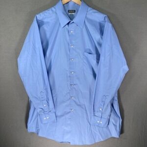 Van Heusen Men's Blue Tall Fit Wrinkle Free Dress Shirt Size 17 35/36‎